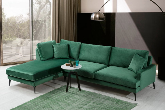Atelier Del Sofa Sofá Esquinero Papira Corner CHL+3R Verde 283 x 180 x 90 cm